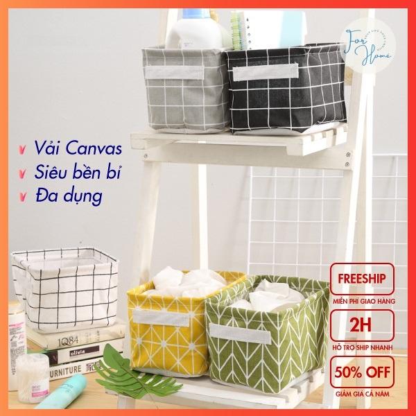 NHIỀU MẪU HOT Túi Vải Canvas Đựng Đồ Gấp Gọn Họa Tiết Vintage Xinh Xắn