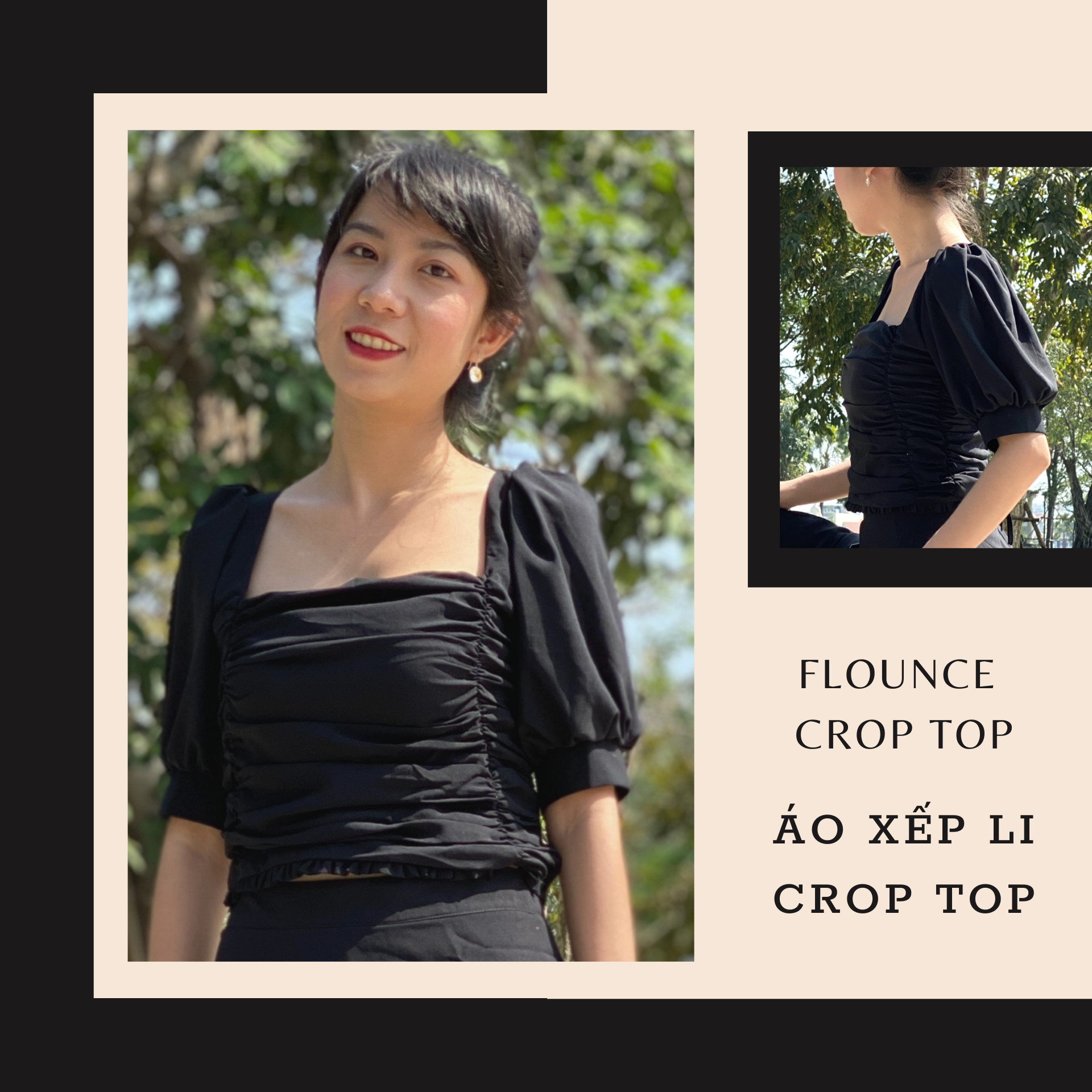 Áo xếp li crop top - UnderOver - AX268