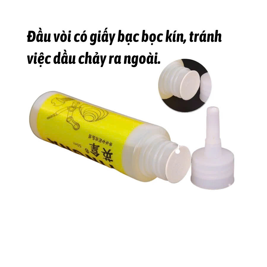 Dầu Bảo Dưỡng Tra Xích Xe Đạp Cao Cấp 50ML Và Các Chi Tiết Chuyên Dụng Và Đồ Cơ Khí tra sên xích líp xe đạp
