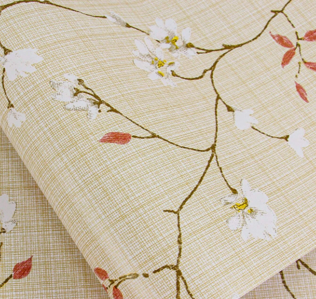 Combo 10 mét giấy dán tường, decal dán tường trang trí nhà cửa NHÀNH MAI HỒNG khổ 45cm
