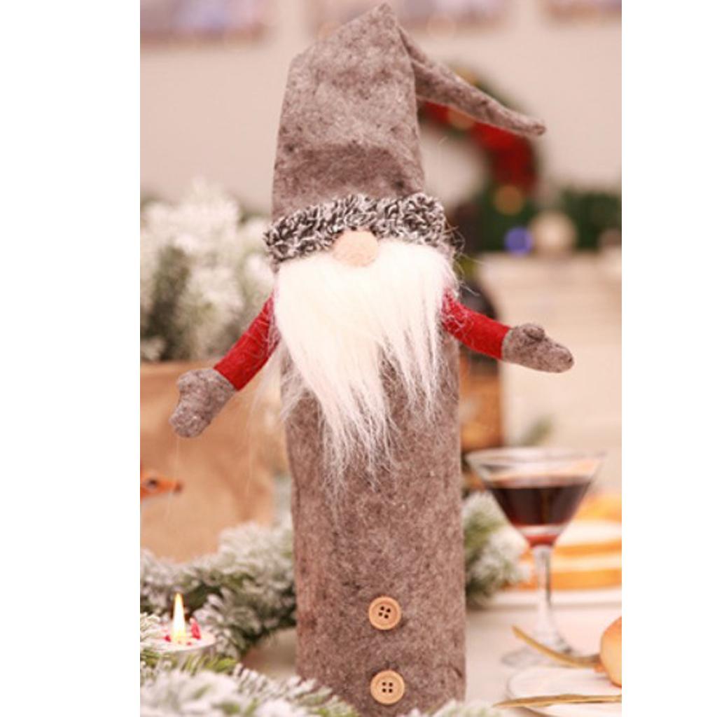 Christmas Wine Bottle Sweaters Cover with Hat for Christmas Decoration