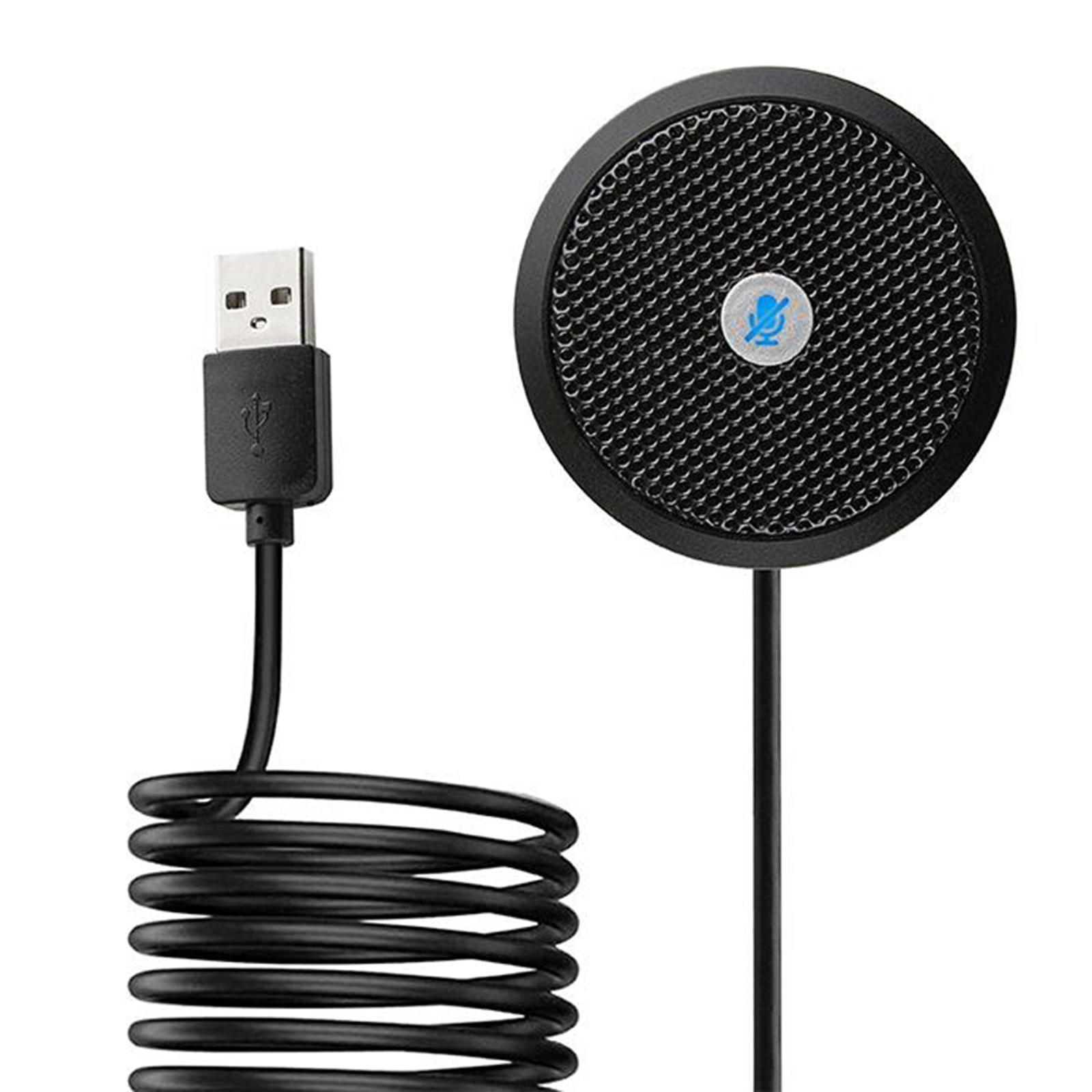 USB Conference Microphone Voice Microphone for PC Desktop Computer Laptop Black
