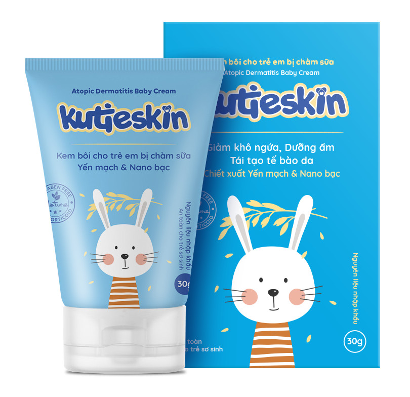 Combo kem chàm sữa và kem dưỡng ẩm kutieskin 30gr