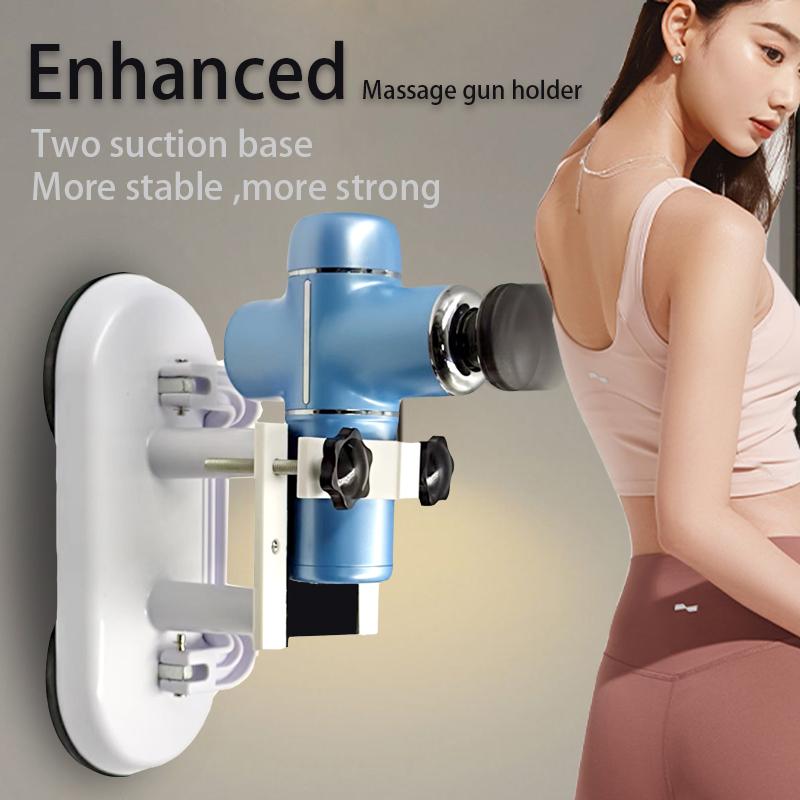 Tường gắn trên tường hút Massage Chủ sở hữu súng đôi cơ sở hút bằng đầu massage Massage Súng hỗ trợ tự massage Màu sắc: Trắng