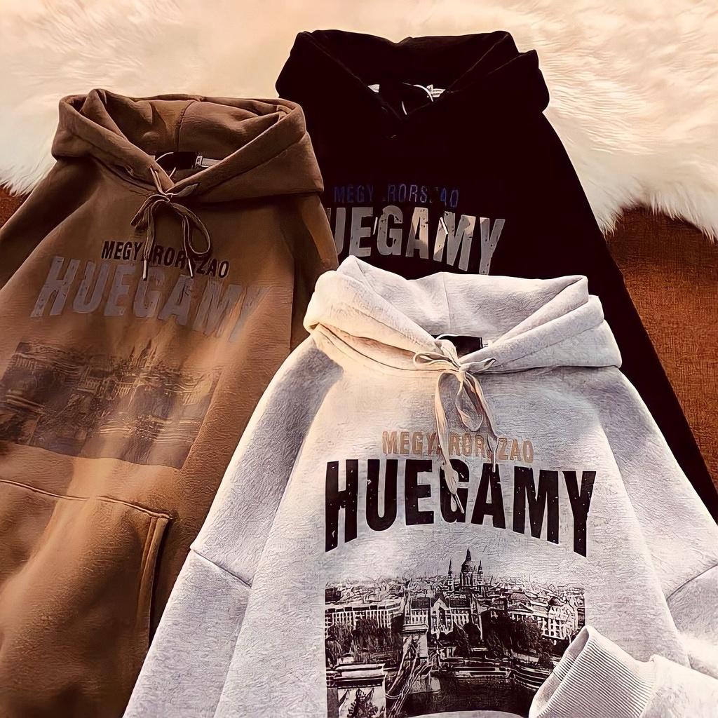 Áo Hoodie Nỉ Ngoại Dây Rút Nam Nữ Unisex HUEGAMY