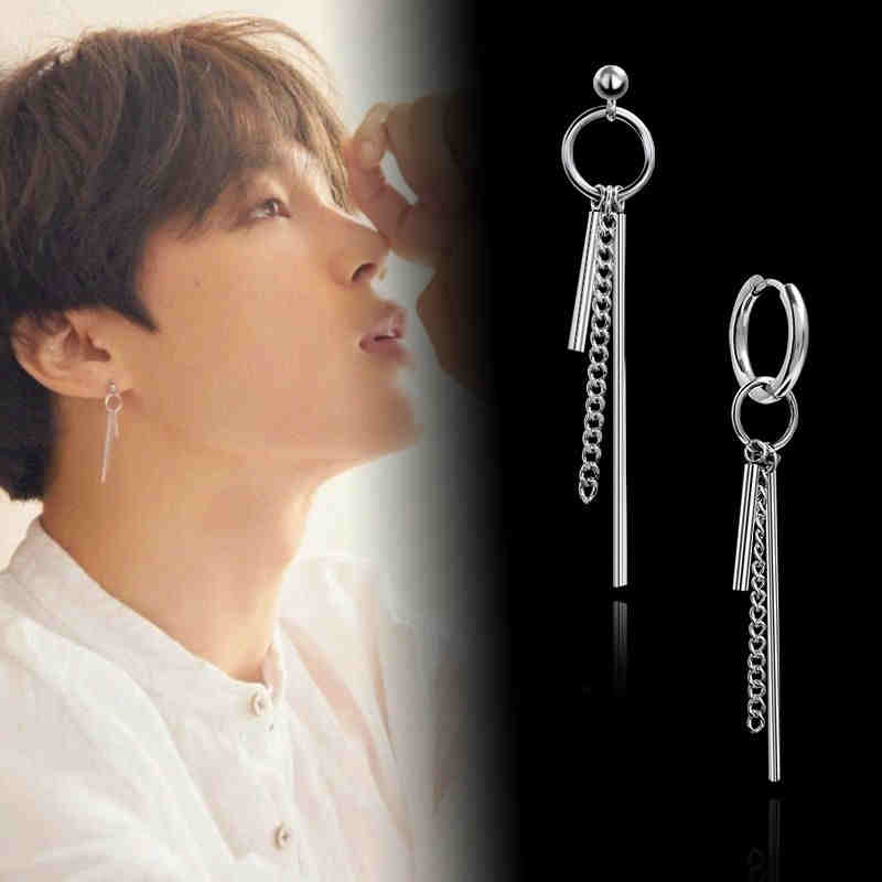 Khuyên tai nam dài xỏ lỗ cá tính idol BTS