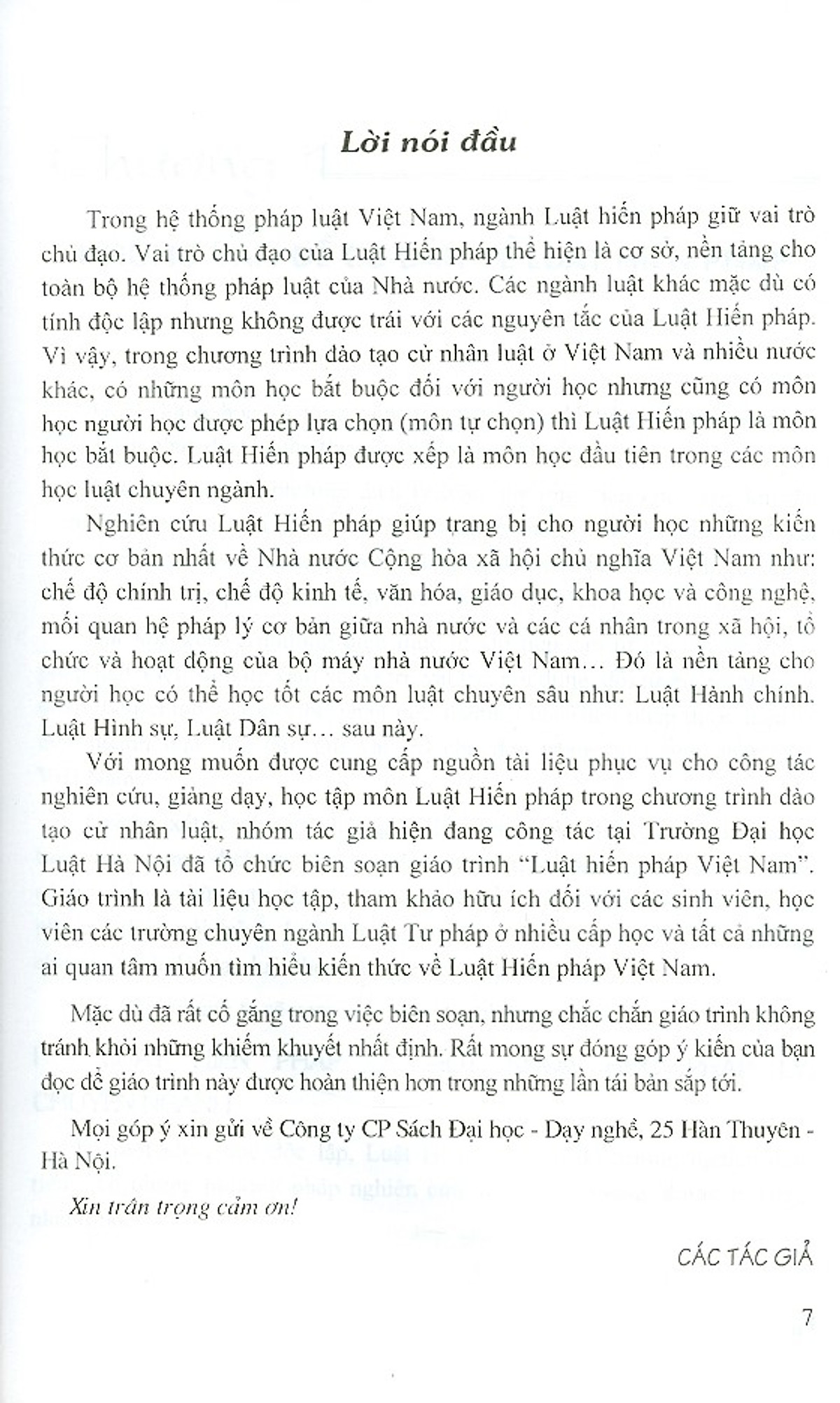 Giáo Trình Luật Hiến Pháp Việt Nam (Dùng Trong Các Trường Đại Học Chuyên Ngành Luật, An Ninh)