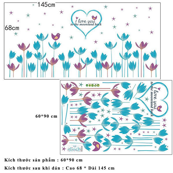 Decal dán tường hàng rào động vật cho bé ZOOYOO SK9163
