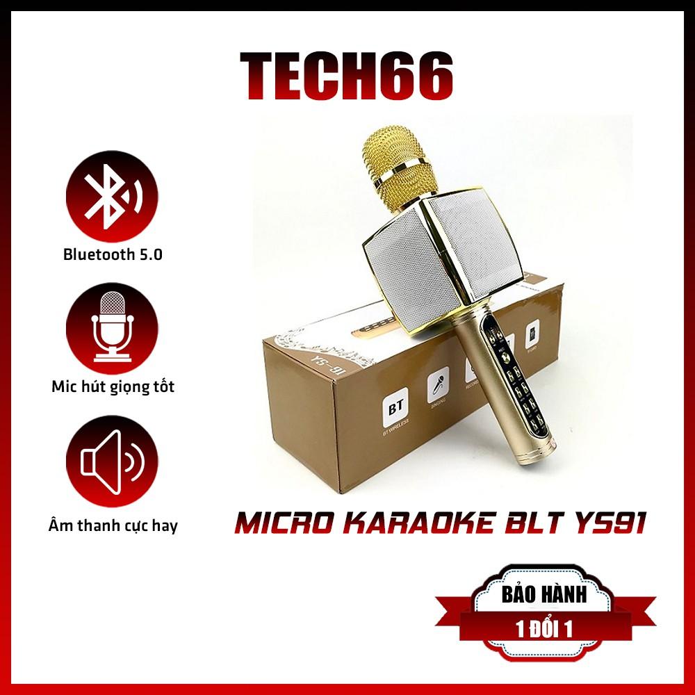 Micro Karaoke Bluetooth Kèm Loa Bass Hay Ys-91, Cực Bắt Giọng, Âm Thanh Trong Lớn