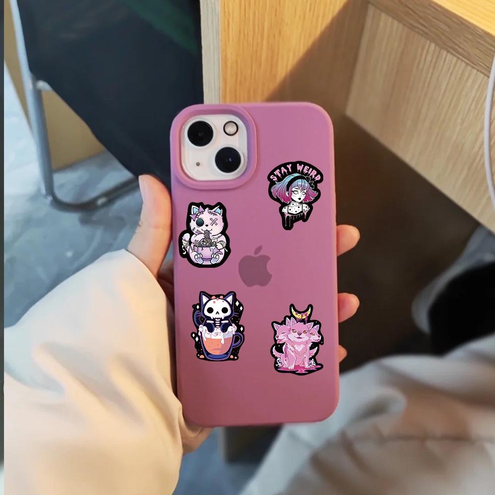 Sticker gothic đen tím hoạt hình cute trang trí mũ bảo hiểm, guitar, ukulele, điện thoại, sổ tay, laptop-mẫu S32