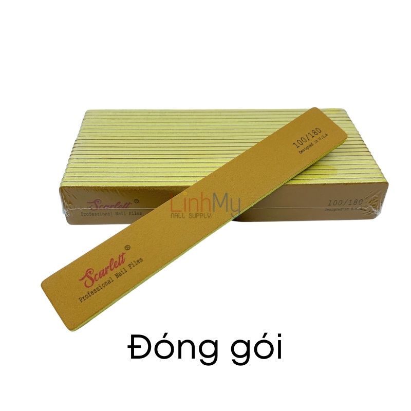 Set 3 dũa móng tay giấy nhám nâu vàng chuyên dụng cho thợ làm móng