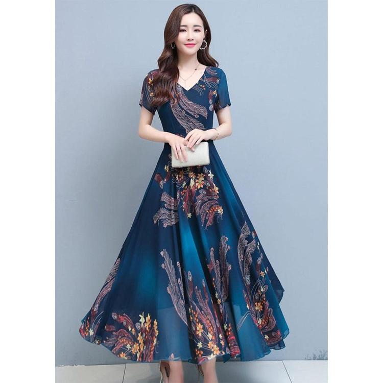 Đầm maxi họa tiết cao cấp