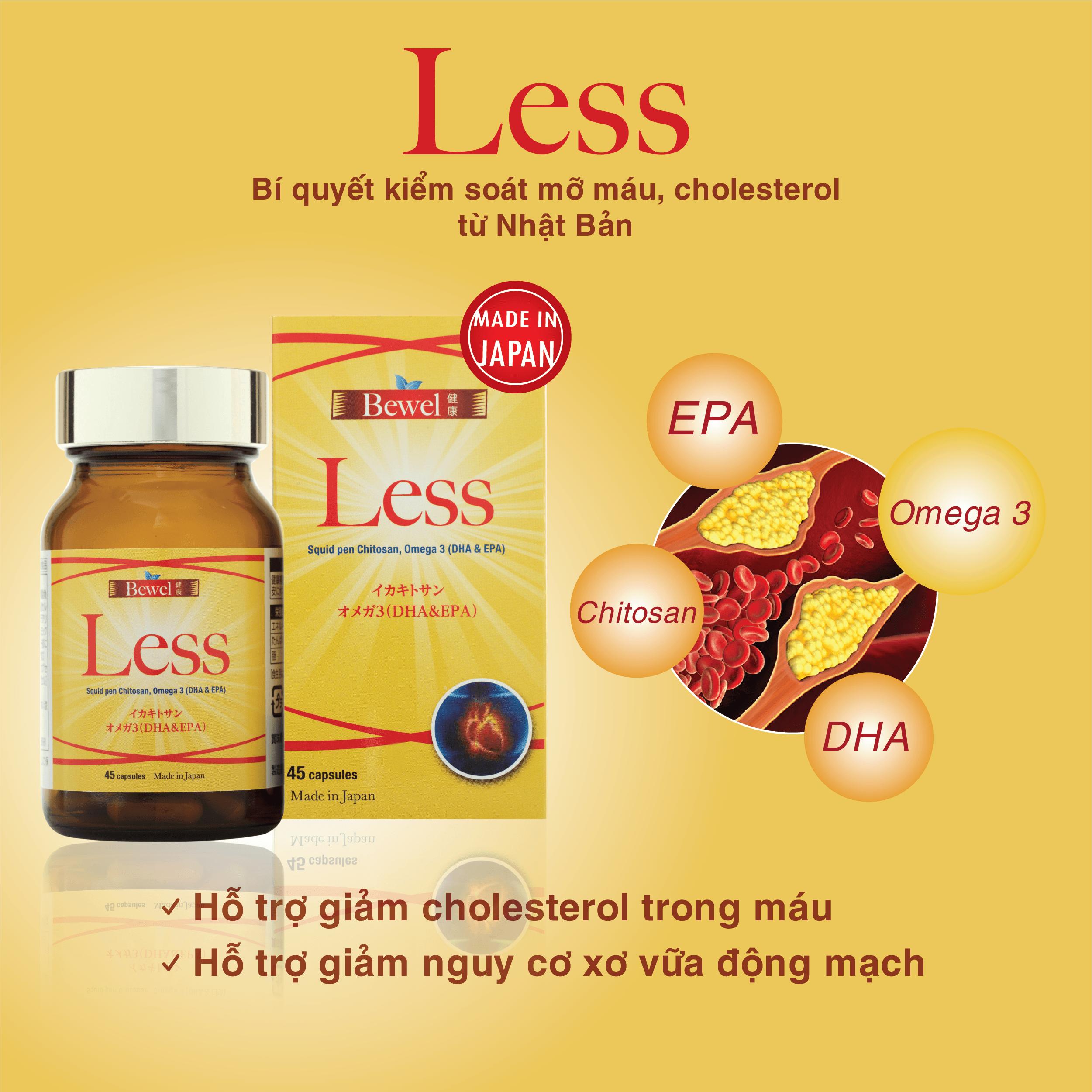 Thực phẩm chức năng hỗ trợ giảm mỡ máu, cholesterol BEWEL LESS