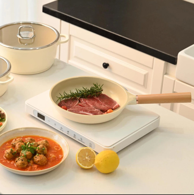 Chảo Phủ Gốm Chống Dính Haatz - Made In Korea Size 24cm -  9 Lớp Đúc Nguyên Khối - Bảo Hành 2 Năm