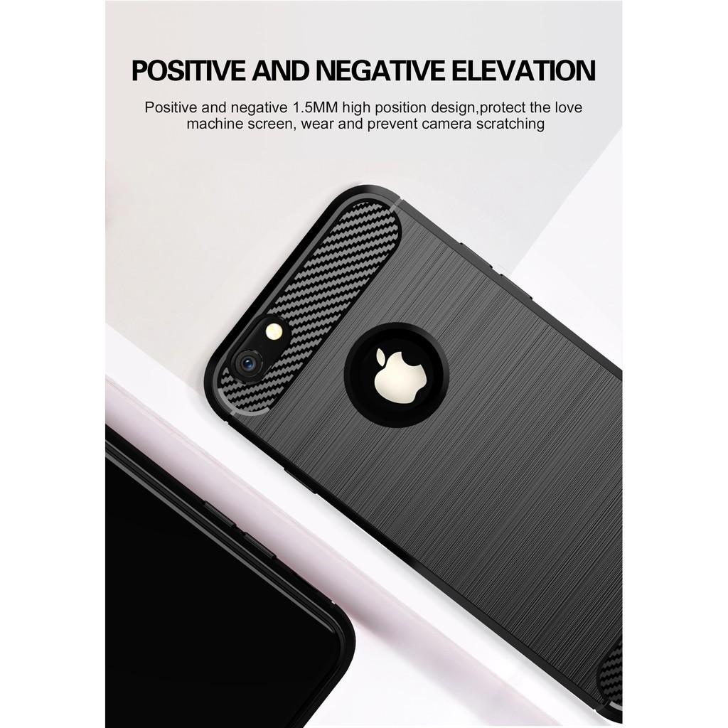 Ốp lưng cho iPhone 6 6s dẻo Cacbon phay xước chống sốc chống vân tay