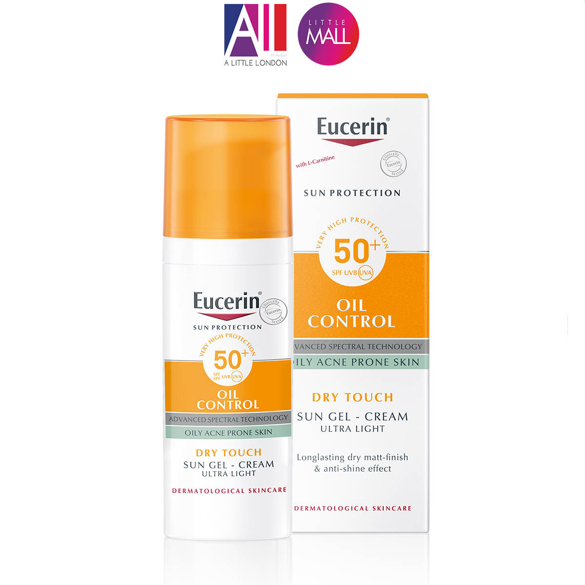 Gel chống nắng cho da dầu mụn Eucerin Sun Dry Touch Acne Oil Control Gel-cream SPF50+ 50ml (Nhập khẩu)