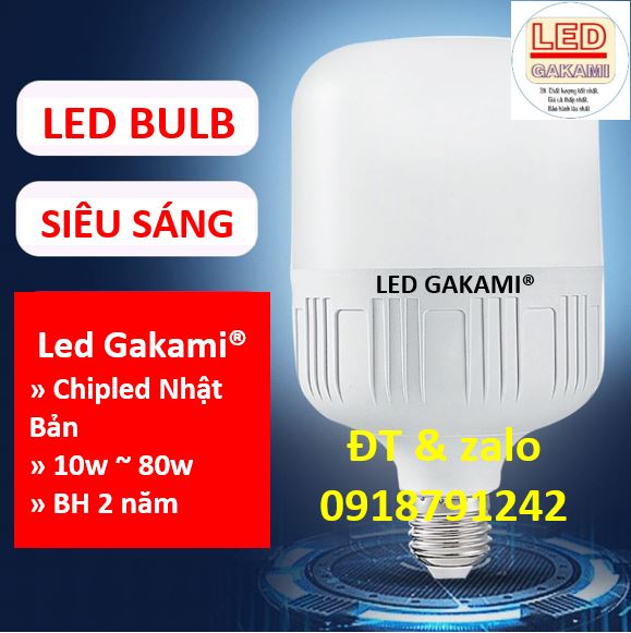 Bóng led trụ 80w siêu sáng, Led Gakami cao cấp