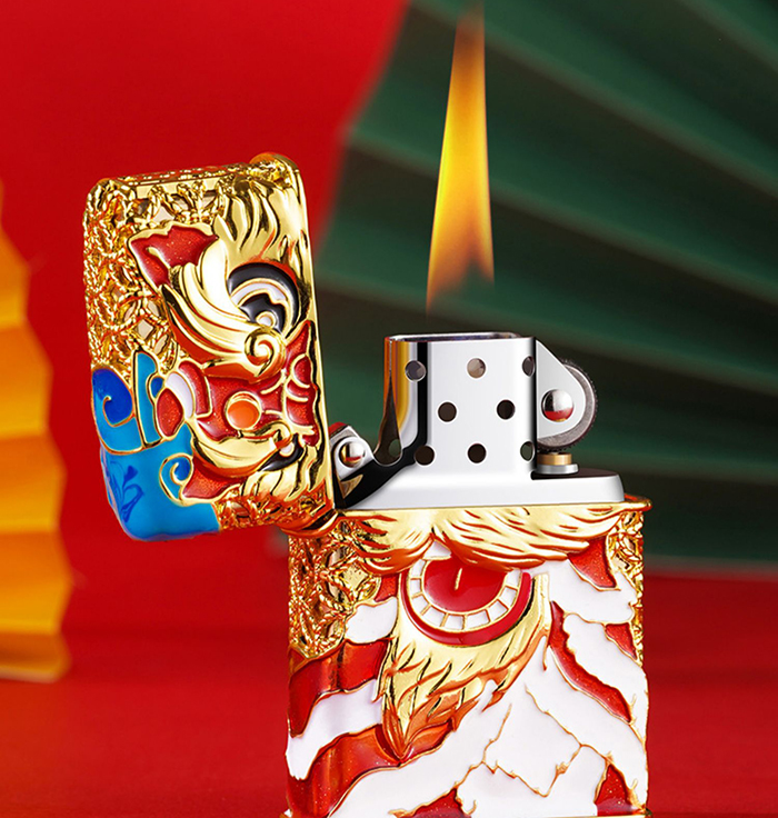 Vỏ Hột Quẹt Bật Lửa Xăng Đá Chief CF1294J Khắc HÌnh Kỳ Lân Cực Đẹp - Nhiều Màu