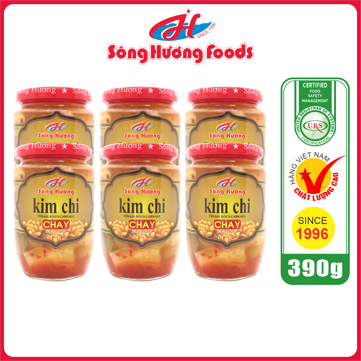 6 Hũ Kim Chi Chay Sông Hương Foods Hũ 390g