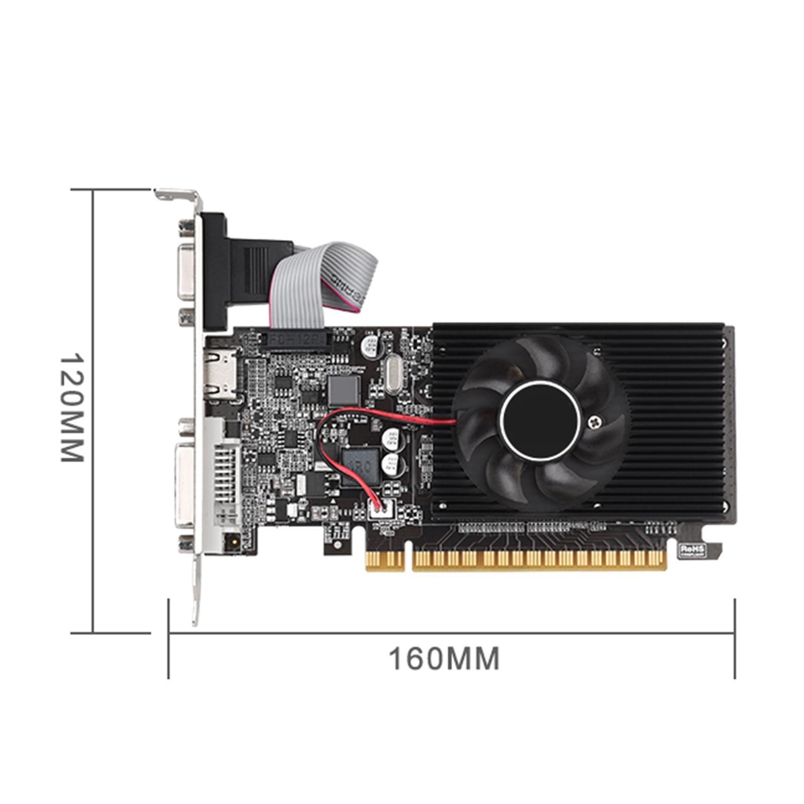 GT210 1G Graphics Card, Video Card Gddr3 Small Fan Plug and Play Heat Dissipation Computer Accessories Computer Graphics Card for PC Working
