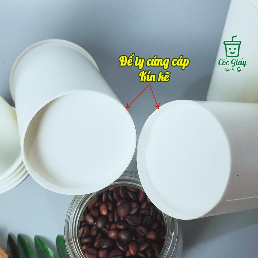 SIZE LỚN 50 CỐC GIẤY XANH 700ml Đựng Trà Sữa Có Nắp Bằng Siêu Dày Dặn, Cứng Cáp