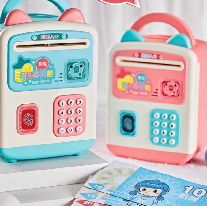 Két Mini Xanh Hồng Cho Bé. Két Hiện Đại Kết Hợp Khóa Vân Tay Và Mật Mã