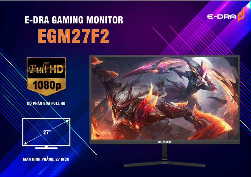 Màn hình máy tính gaming E-Dra EGM27F2 27 inch FullHD 165hz - Hàng chính hãng