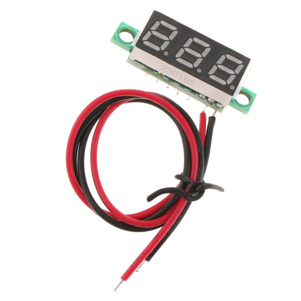2 Wire DC 3.5-30V Digital Display Voltage Meter Voltmeter 0.28" LED Voltage Tester