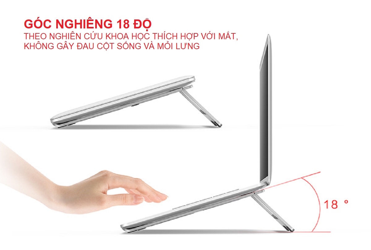 Giá Đỡ Dành Cho Laptop Macbook Để Bàn Chất Liệu Hợp Kim Nhôm Cao Cấp Hàng Nhập Khẩu Helios