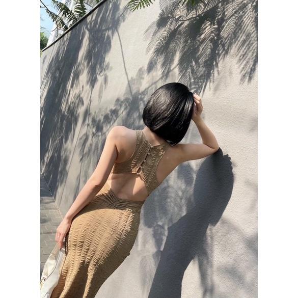 ĐẦM BODY VÁY BODY XỐP KHOÉT LƯNG SEXY GIMI ( Kèm ảnh thật