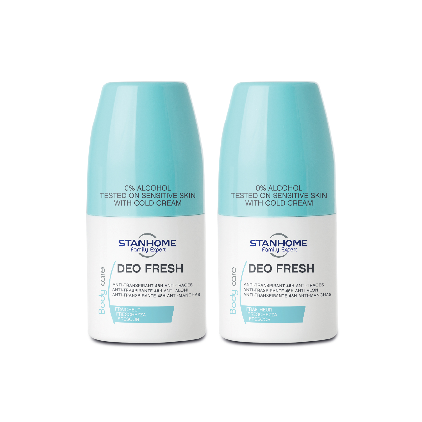 Combo 2 Lăn khử mùi, chống mùi không cồn hương tươi mát cho da nhạy cảm Stanhome Deo Fresh 50ml/lọ