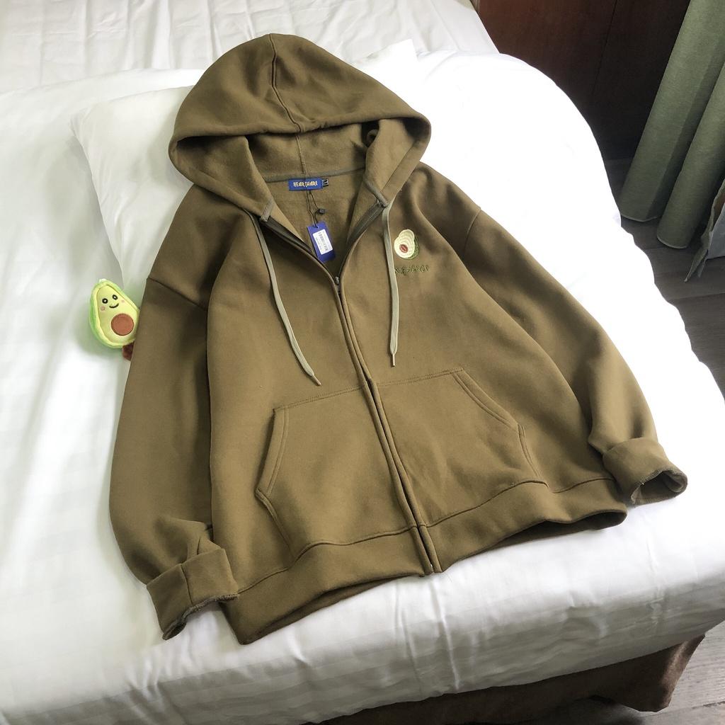 Áo Khoác nỉ MEANSTORE form rộng có mũ Unisex nam nữ oversize Ulzzang Streetwear Hàn Quốc - Thêu Bơ