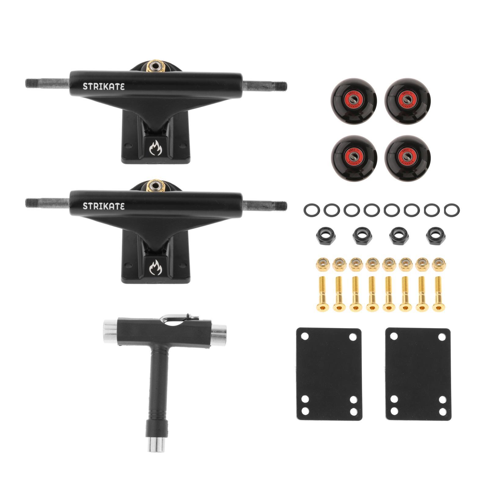 Skateboard Package 5.0" Trucks with 52mm Wheels with Bearings ABEC-11, Skateboard Tool + Components
