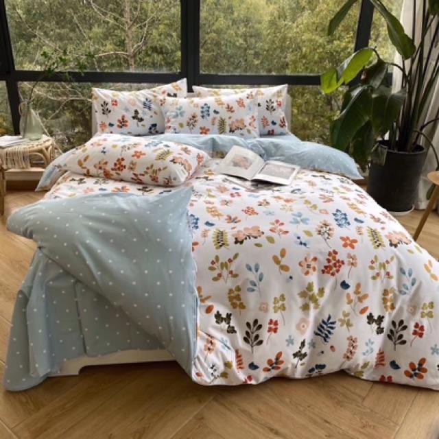 Set Cotton Living Hàng Nhập Khẩu Cao Cấp 4 Món Hoa Nhí