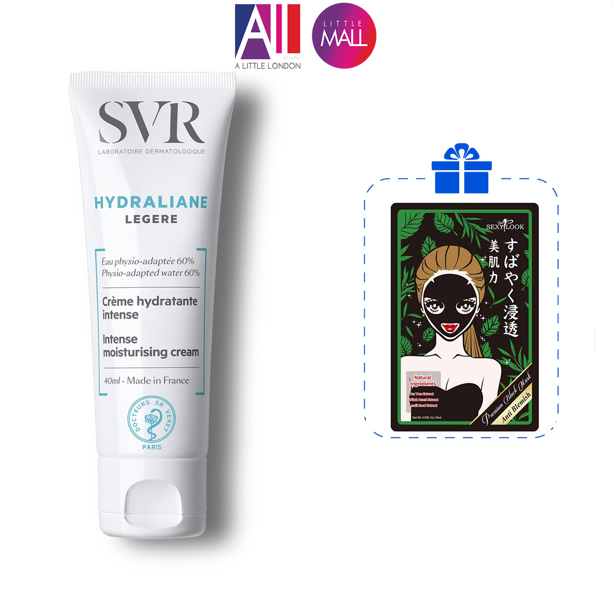 Kem dưỡng ẩm cho da thường và da hỗn hợp SVR hydraliane legere 40ml TẶNG mặt nạ Sexylook