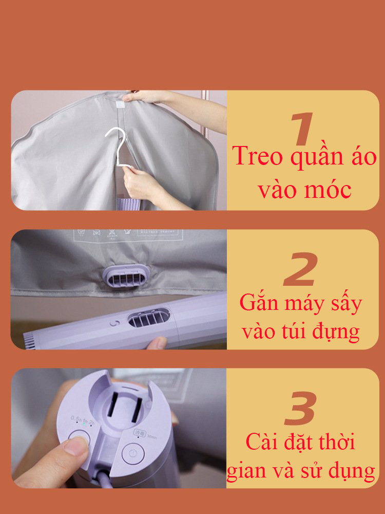 Máy sấy khô nhanh quần áo di động ACA DRYER cao cấp (Bộ Full phụ kiện như ảnh)