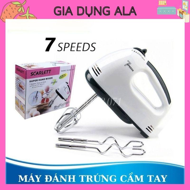 Máy Đánh Trứng Cầm Tay Mini 7 Tốc Độ Làm Bánh Đánh Kem Trộn Bột Đa Năng