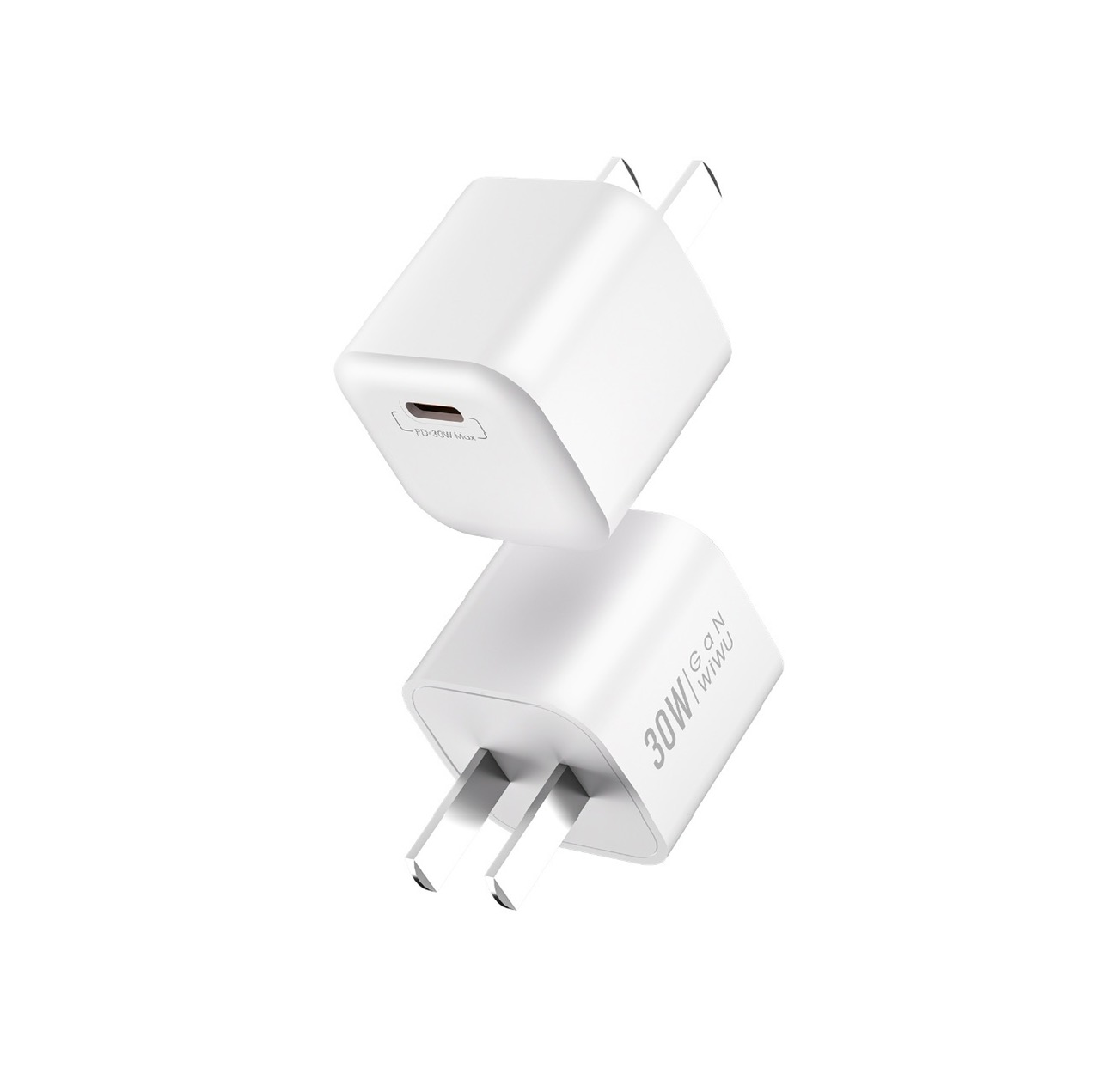 Củ sạc nhanh Wiwu Nano Gan PD Fast Charger Wi-U006 cho điện thoại, sạc nhanh 30W, có cổng sạc chân type c - Hàng chính hãng