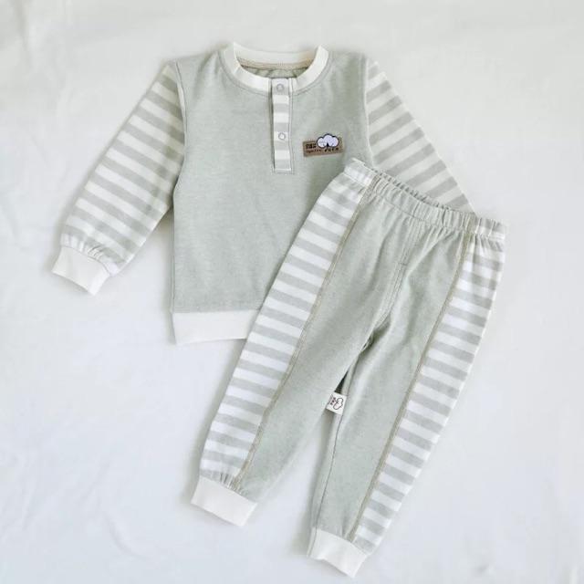 Bộ xuân thu 100% cotton hữu cơ cao cấp cho bé 3-36m