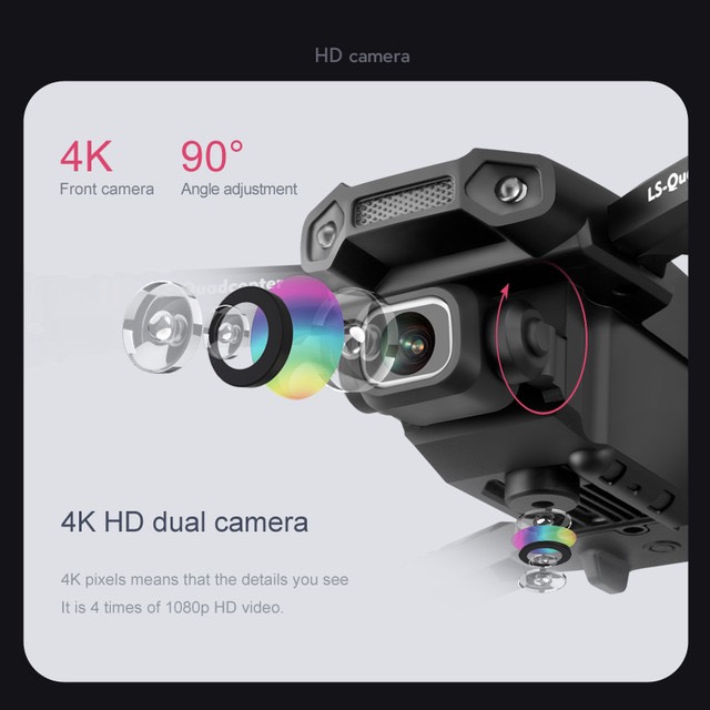 TẶNG TÚI ĐỰNG- Flycam mini XT6 4K hai camera kép ổn định hơn, chế độ nhào lộn 360°