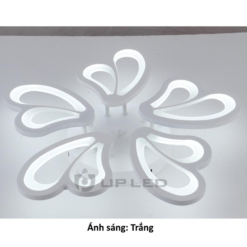 Đèn ốp trần cao cấp 5 cánh tặng kèm điều khiển từ xa, đèn trang trí phòng khách mica bảo hành đổi mới - UPLED