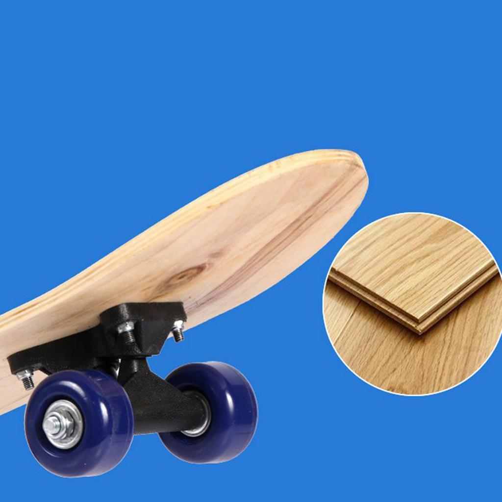 Kids Skateboard Complete Wheel Truck Maple Wood Deck Solid Blank Longboard
