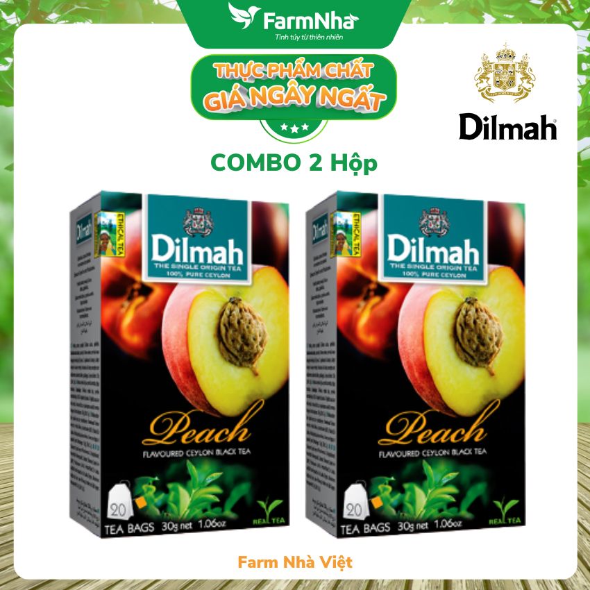 Trà Dilmah Peach vị Đào túi lọc 30g 20 túi x 1.5g - Tinh hoa trà Sri Lanka