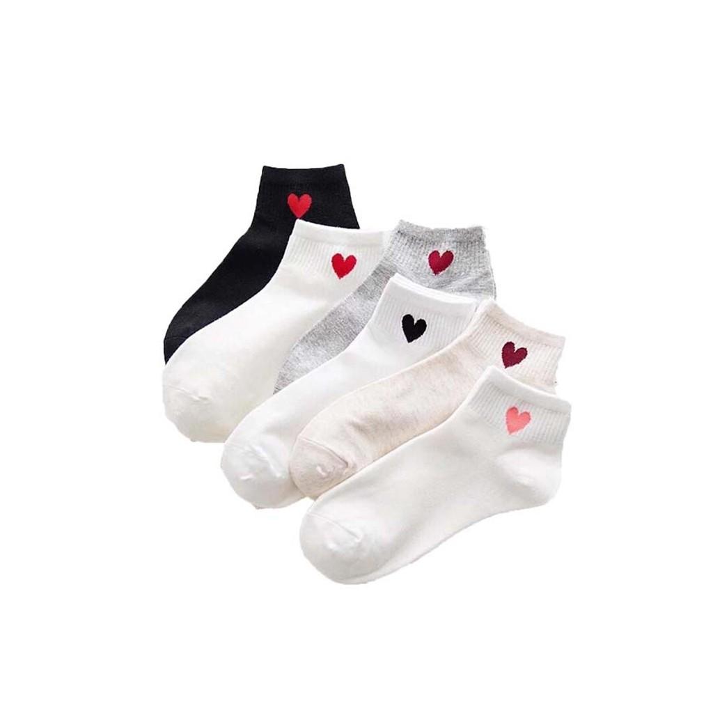 Combo 5 đôi tất trái tim thời trang, năng động - DMA store