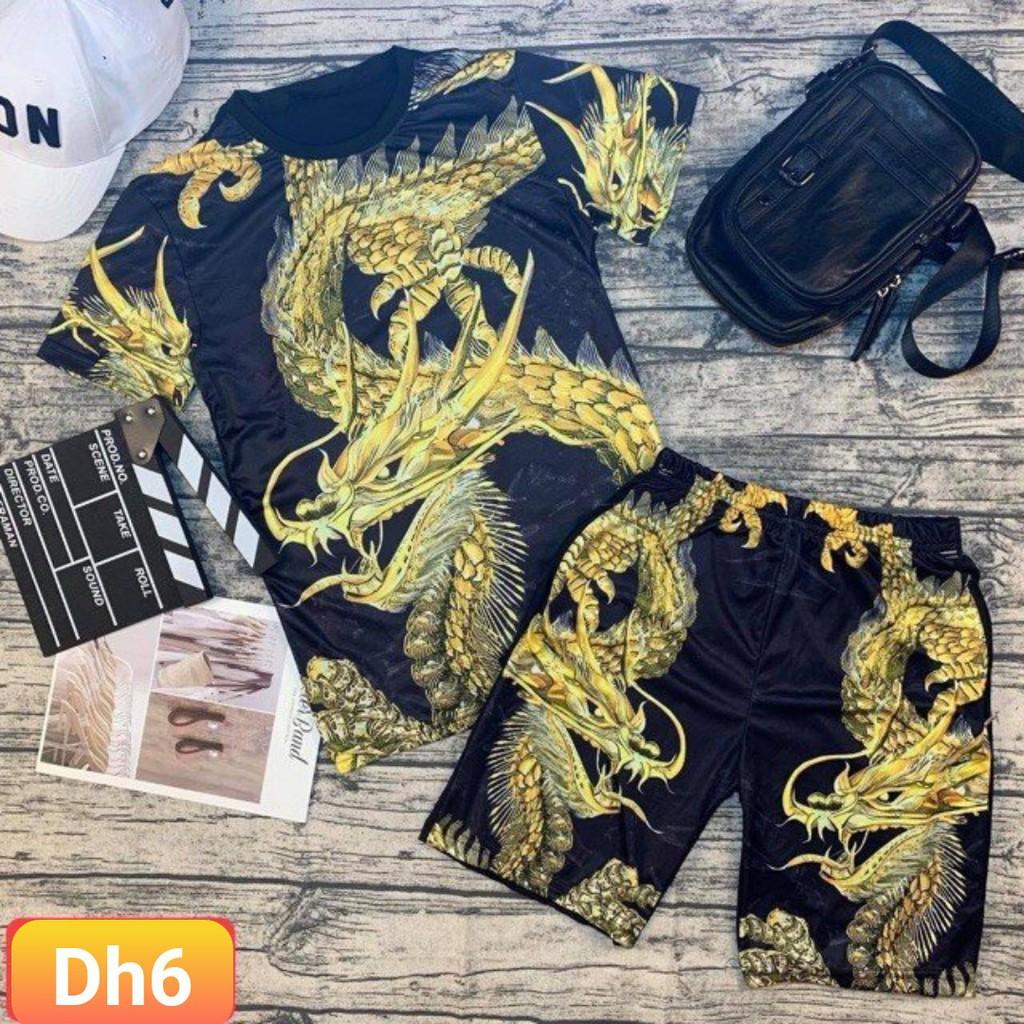 Bộ Nam Hè In Hình 3d Cao Cấp Chất Thun Lạnh Co dãn 4 chiều
