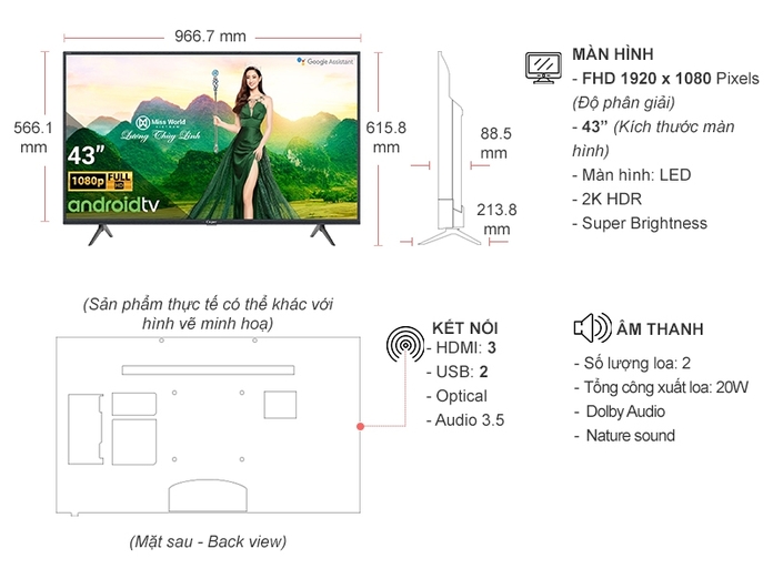 Tivi Casper 43 inch 43FG5200 - Hàng chính hãng