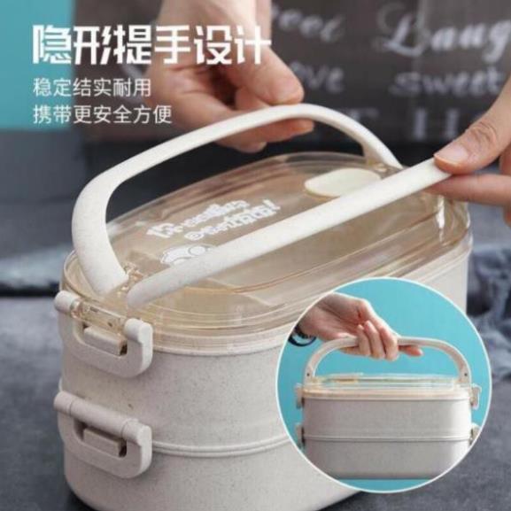Hộp đựng cơm 2 tầng lúa mạch h12 89
