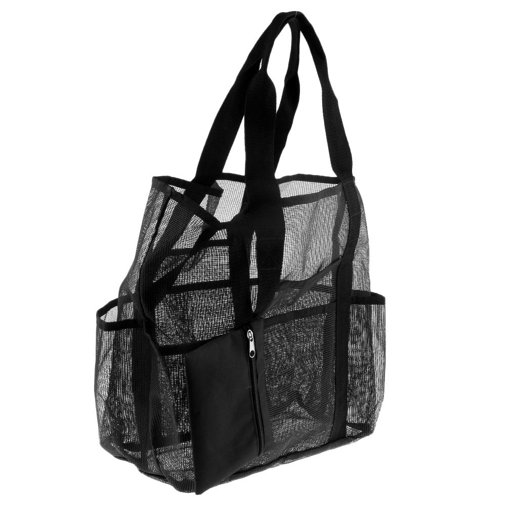 Mesh Beach Pool Wash Tote Bag Market Grocery Picnic Oversized Pocket Storage