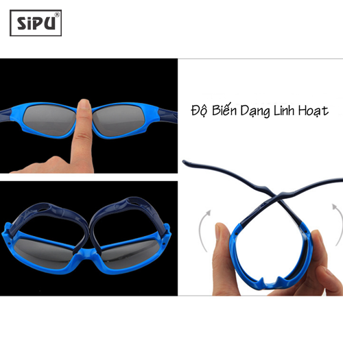 Mắt Kính Trẻ Em SiPU Chính Hãng MK01 Hồng Xanh Chống UV400 + Chống gãy - Bé Trai Bé Gái