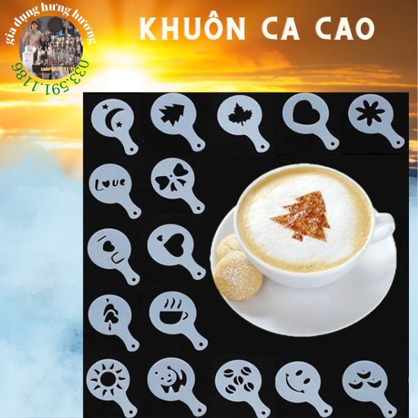 Lọ rắc bột ca cao và khuôn Ca cao, dụng cụ pha chế
